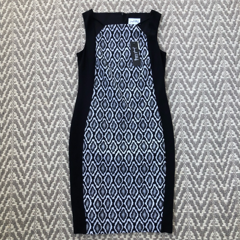 Joseph Ribkoff sleeveless black and grey dress size 12
